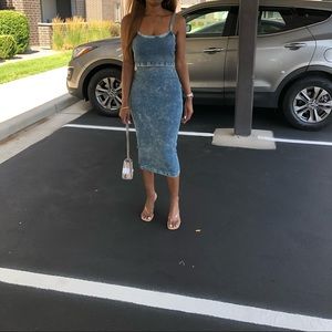 Zara  blue Tie dye crop top and skirt set